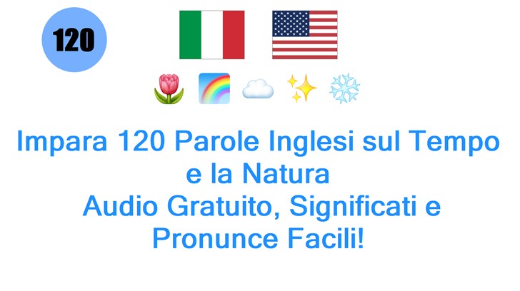 Impara 120 Parole Inglesi sul Tempo e la Natura: Audio Gratuito, Significati e Pronunce Facili!